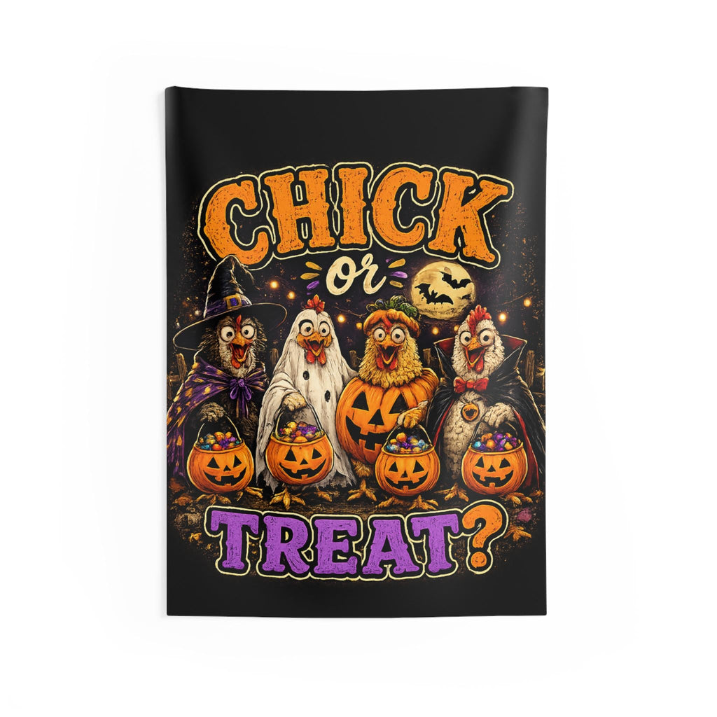 Chick or Treat? Chickens in Costumes Indoor Wall Tapestry | Halloween Decor