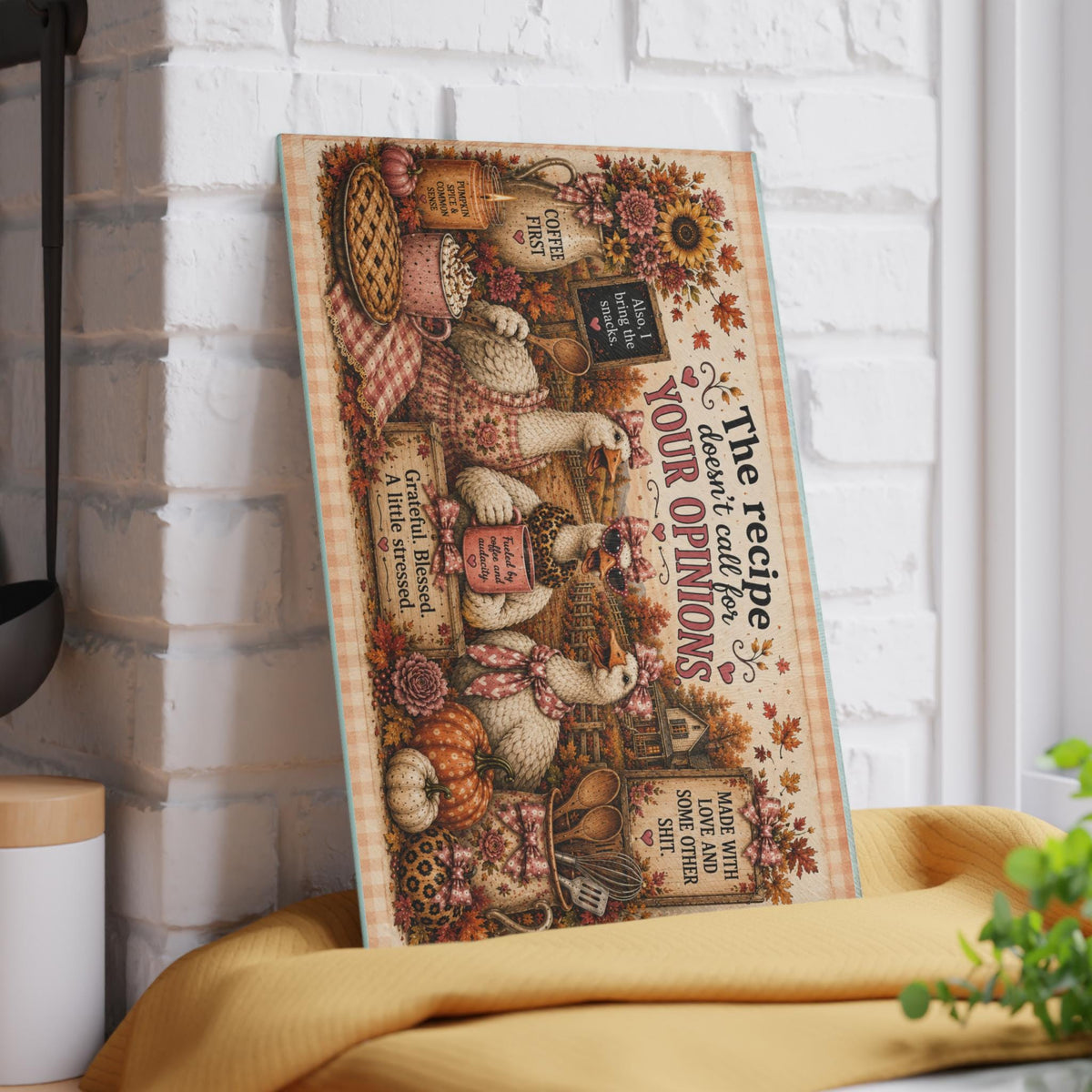 Farmhouse Goose Kitchen Cutting Board | Thanksgiving Autumn Rustic Decor