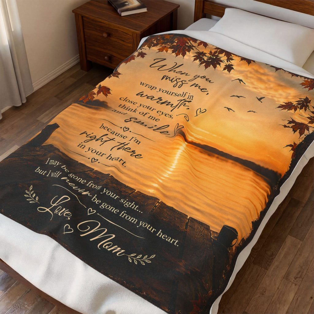When You Miss Me Wrap Yourself In Warmth blanket | Velveteen Plush Blanket