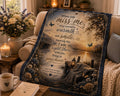 When You Miss Me Quote Velveteen Plush Blanket | Lakeside Sunset Comfort Throw