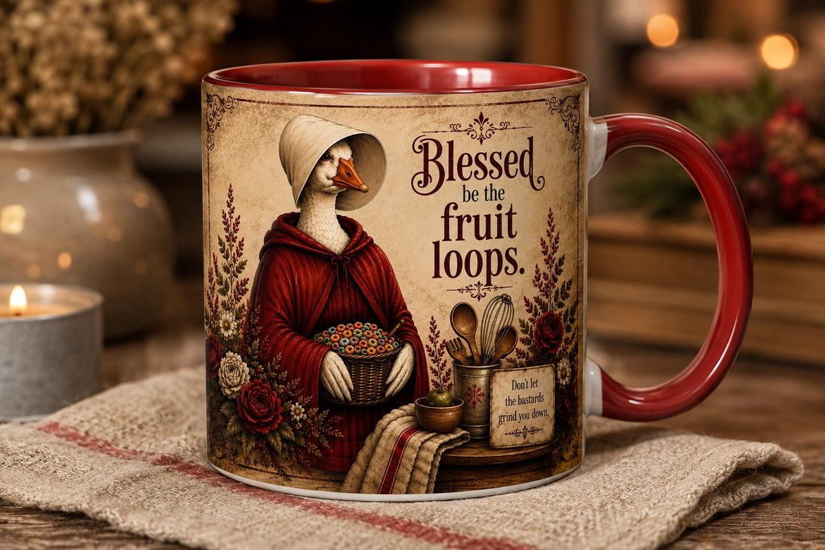Blessed Be the Fruit Loops Goose Mug | Accent Coffee Mug