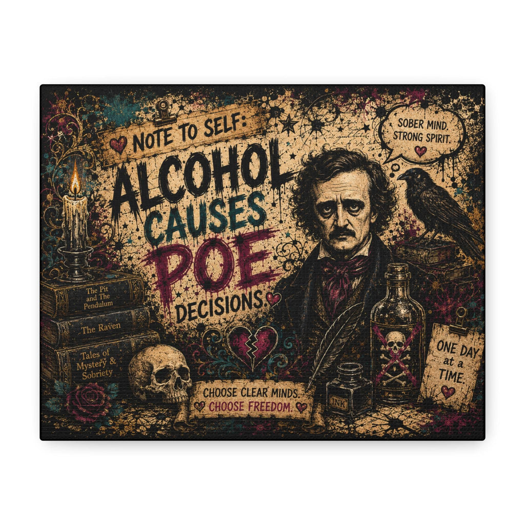 Edgar Allan Poe Alcohol Causes Poe Decisions Canvas