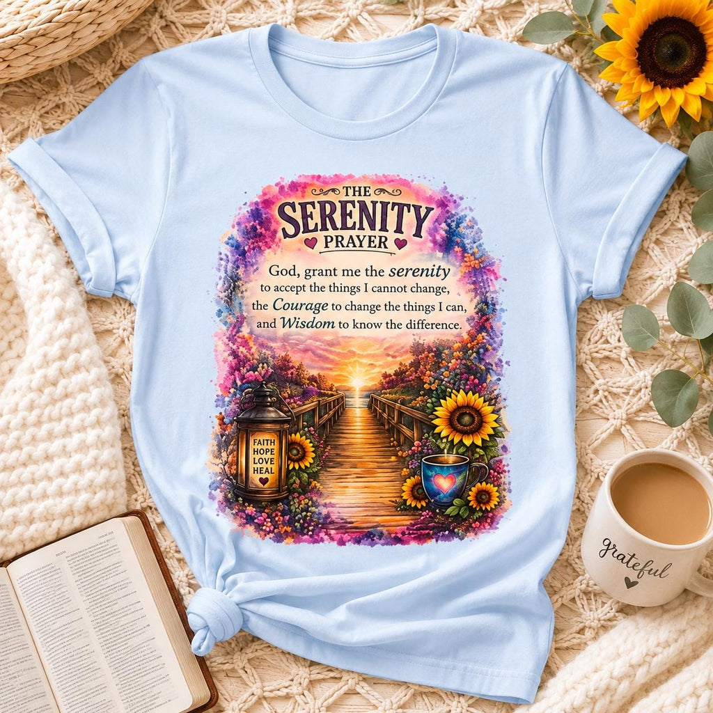Serenity Prayer Sunflowers T-Shirt | Christian Verse Faith Shirt