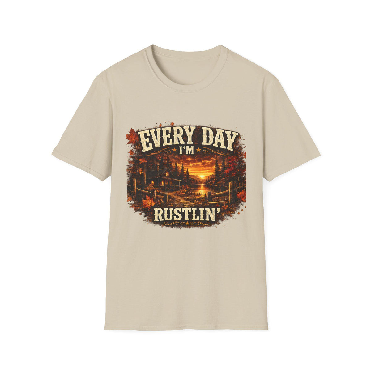 Every Day I'm Rustlin' Fall Leaves T-Shirt | Autumn Maple Leaf Tee