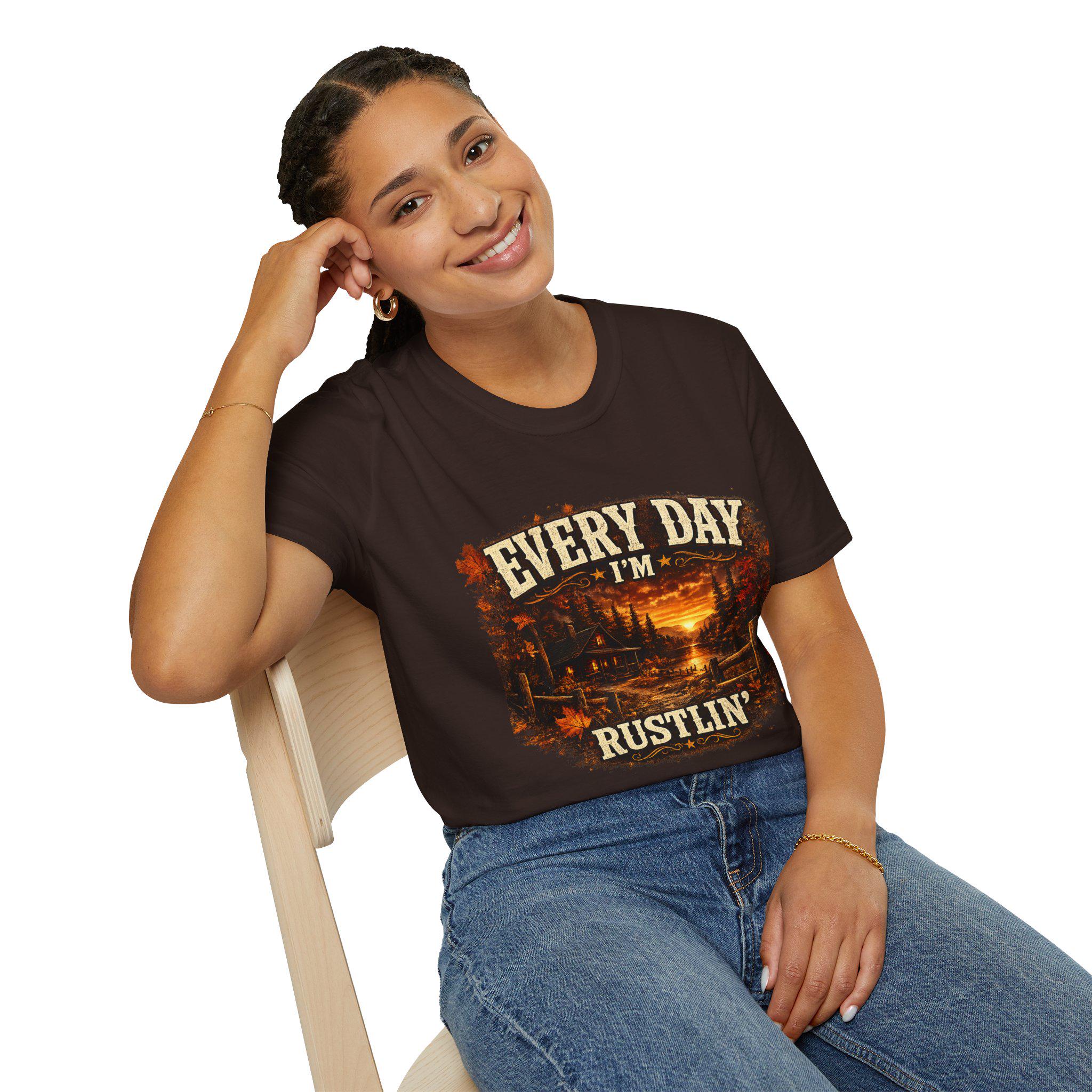 Every Day I'm Rustlin' Fall Leaves T-Shirt | Autumn Maple Leaf Tee
