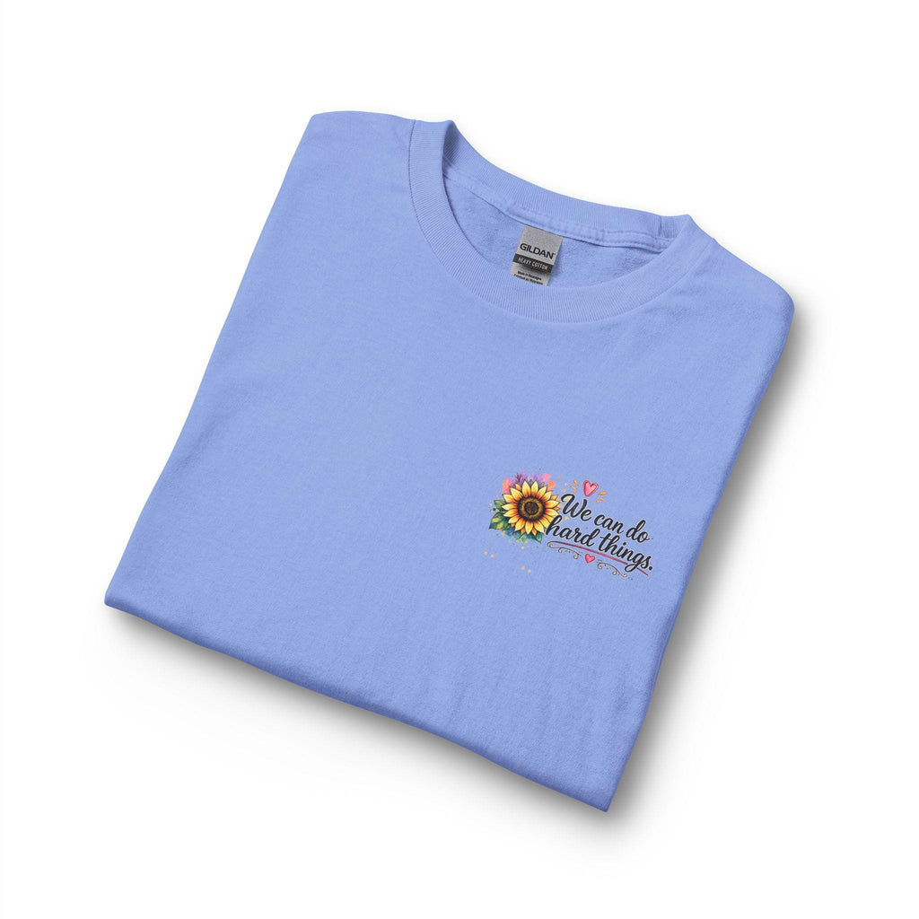 We Can Do Hard Things Sunflowers long sleeve shirt | Matthew 6:34 scripture tee