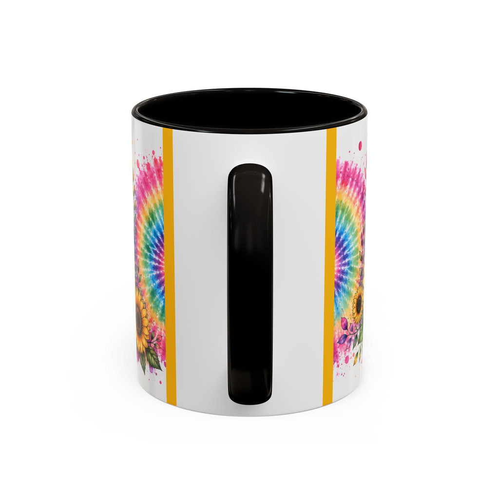 Sobriety Rules Mug | Tie Dye Sunflowers, Hand Sign Coffee Cup