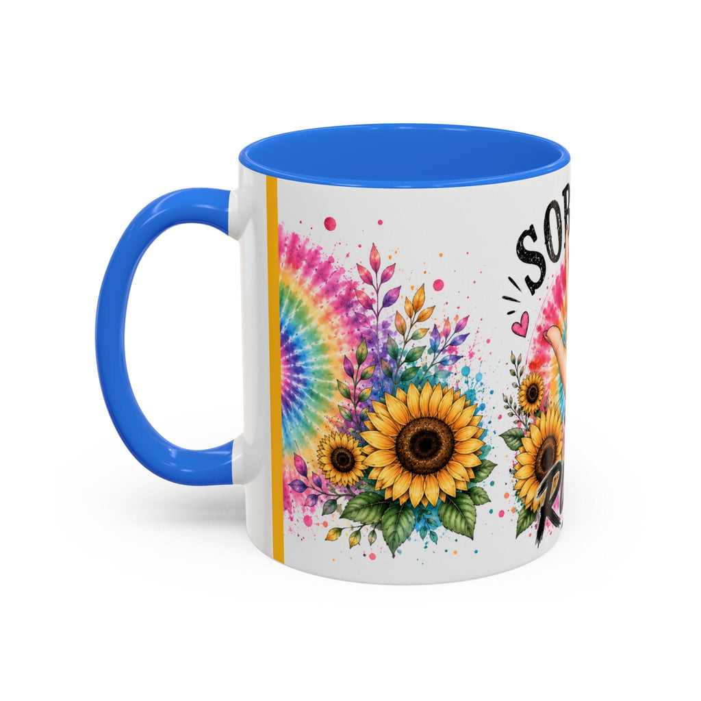 Sobriety Rules Mug | Tie Dye Sunflowers, Hand Sign Coffee Cup