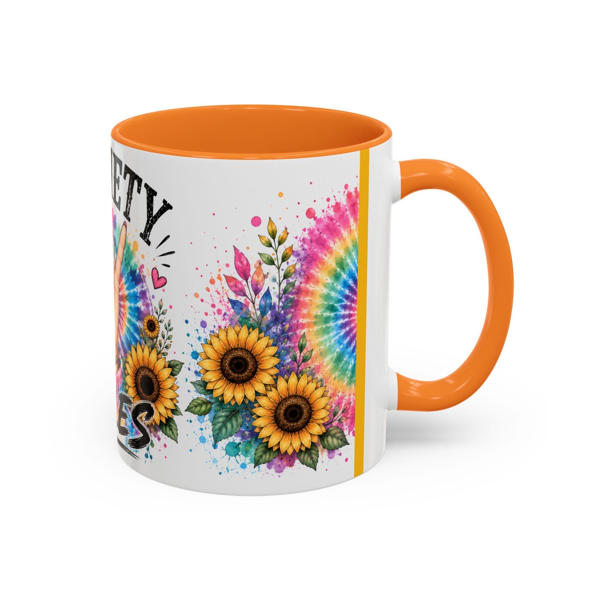 Sobriety Rules Mug | Tie Dye Sunflowers, Hand Sign Coffee Cup