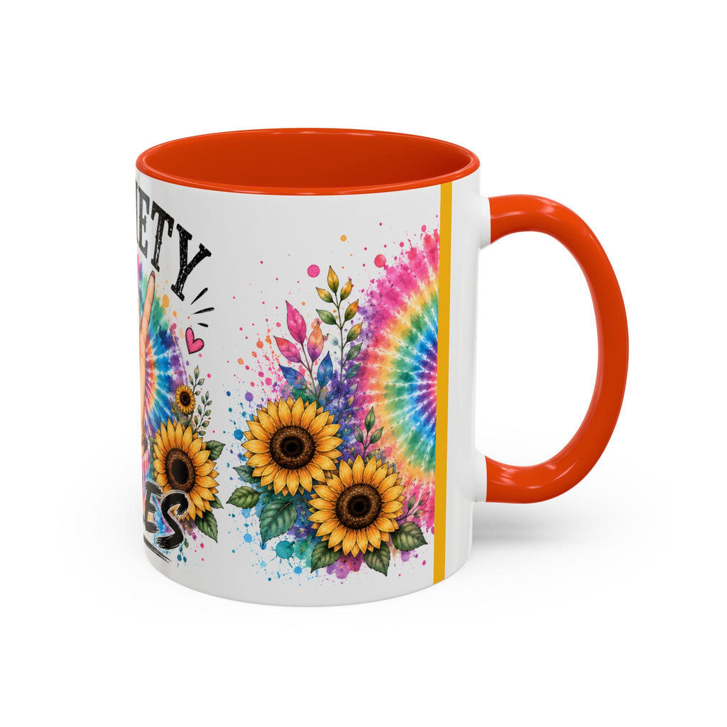 Sobriety Rules Mug | Tie Dye Sunflowers, Hand Sign Coffee Cup